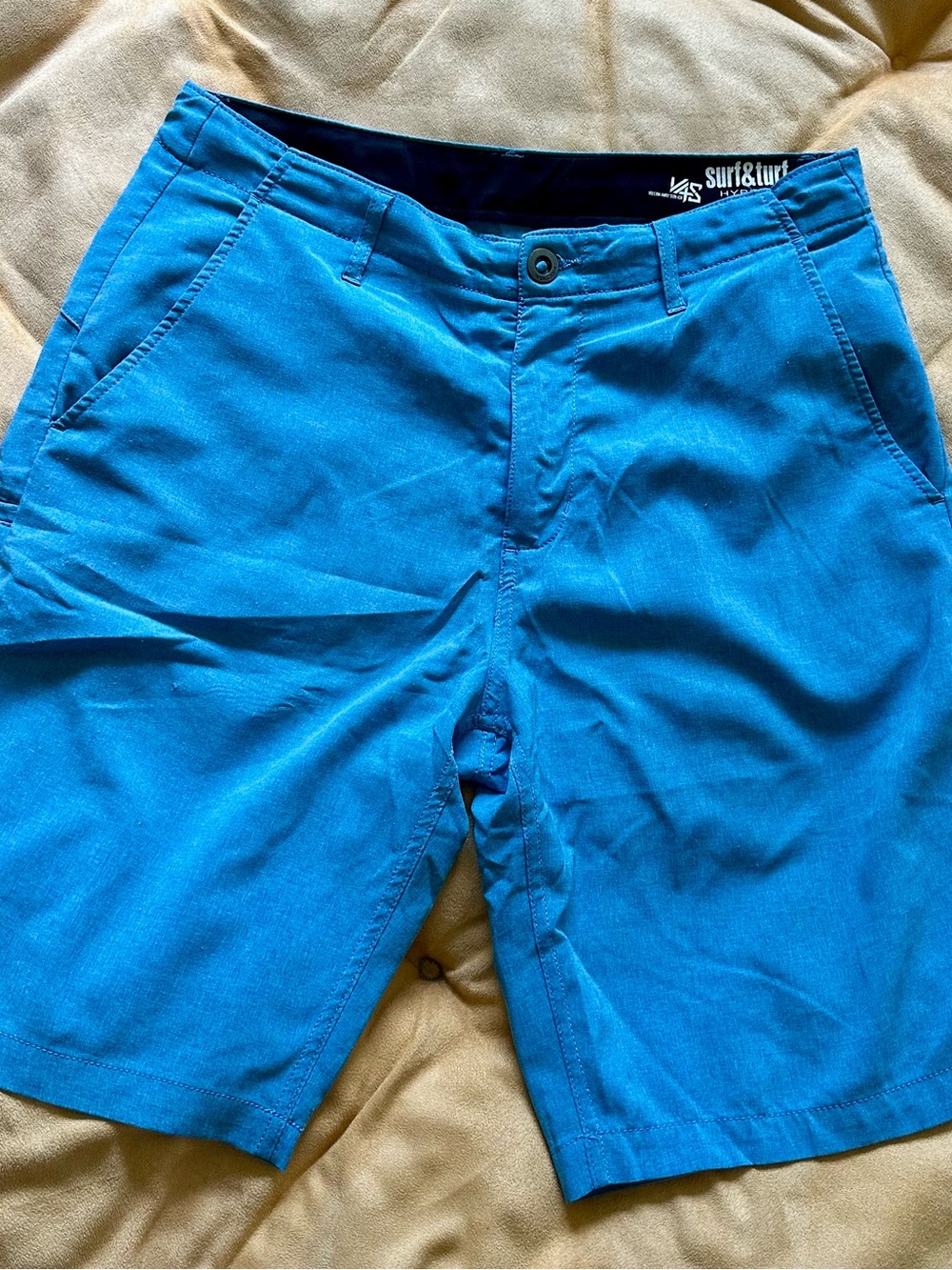Volcom Men's Teal Blue Flat Front Shorts